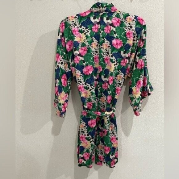 Victoria’s Secret Silk Floral Vintage Robe Kimono Belted Feminine Lounge Dainty - Picture 7 of 7